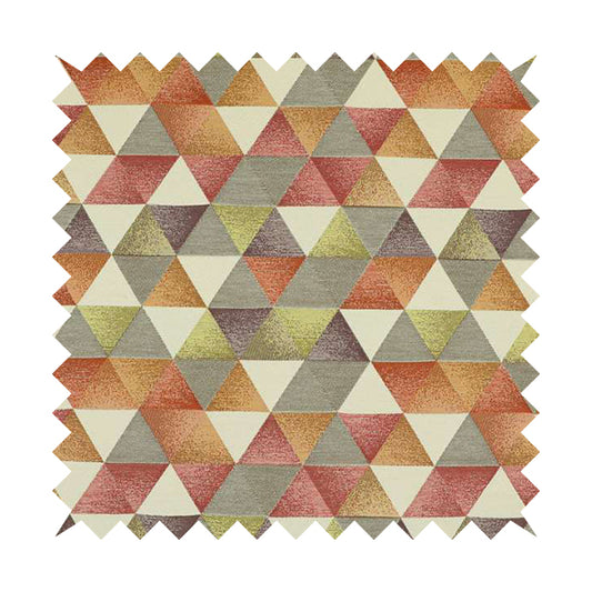 Le Triangle Collection Soft Feel Geometric Diamond Pattern Purple Raspberry Colour Chenille Upholstery Fabric JO-58
