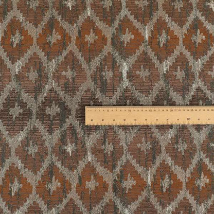 Lomasi Metallic Tones Fabric Brown Bronze Geometric Aztec Pattern Upholstery Fabric JO-583 - Roman Blinds