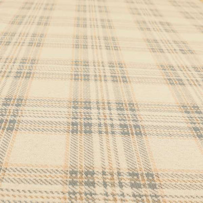 Quality Woven Jacquard Tartan Pattern Beige Grey Soft Chenille Fabric JO-584 - Roman Blinds