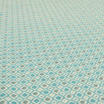 Juanita Small Motif Geometric Pattern In Blue Colour Interior Upholstery Fabrics JO-587 - Made To Measure Curtains