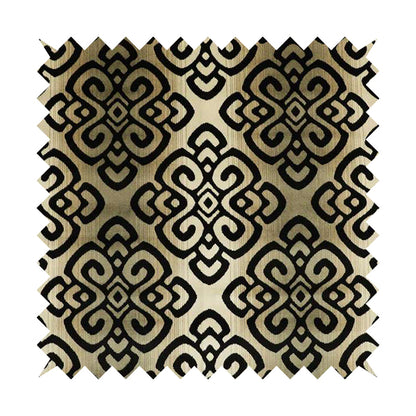 Ziani Designer Pattern Velvet Soft Pattern In Black Colour JO-588 - Made To Measure Curtains