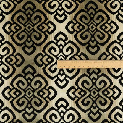 Ziani Designer Pattern Velvet Soft Pattern In Black Colour JO-588 - Made To Measure Curtains