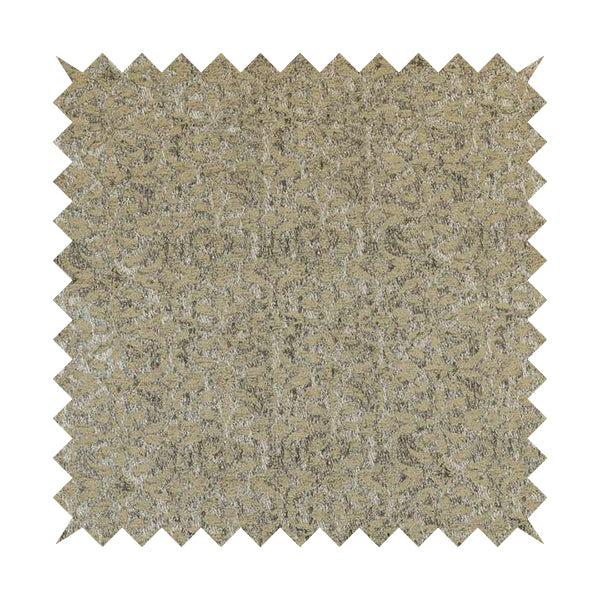 Beige Silver Grey Coloured Medallion Pattern Soft Chenille Upholstery Fabric JO-594