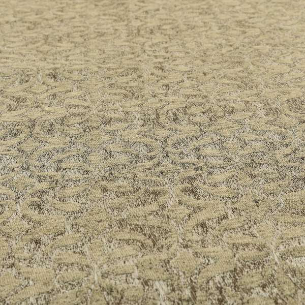 Beige Silver Grey Coloured Medallion Pattern Soft Chenille Upholstery Fabric JO-594