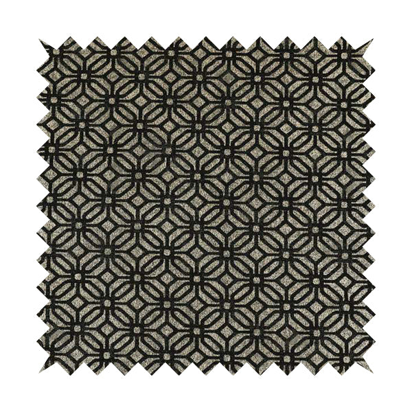 Lomasi Metallic Tones Fabric Silver Black Colour Geometric Small Medallion Pattern Furnishing Fabric JO-596 - Handmade Cushions