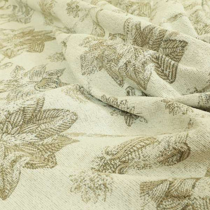 Atmosfera Quality Woven Floral Inspired Pattern In Beige Cream Colour Fabric JO-597 - Made To Measure Curtains