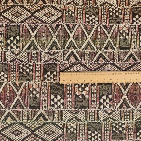 Madagascar Traditional Pattern Geometric Multicolour Interior Fabrics JO-599 - Roman Blinds