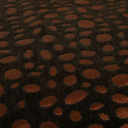 Vegas Brown Bronze Shine Effect Leopard Spots Pattern Soft Chenille Upholstery Fabric JO-60 - Made To Measure Curtains