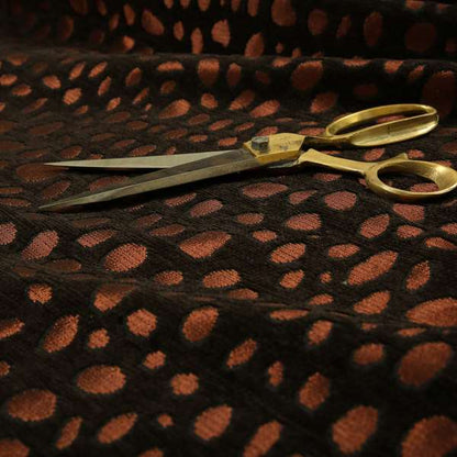 Vegas Brown Bronze Shine Effect Leopard Spots Pattern Soft Chenille Upholstery Fabric JO-60 - Handmade Cushions