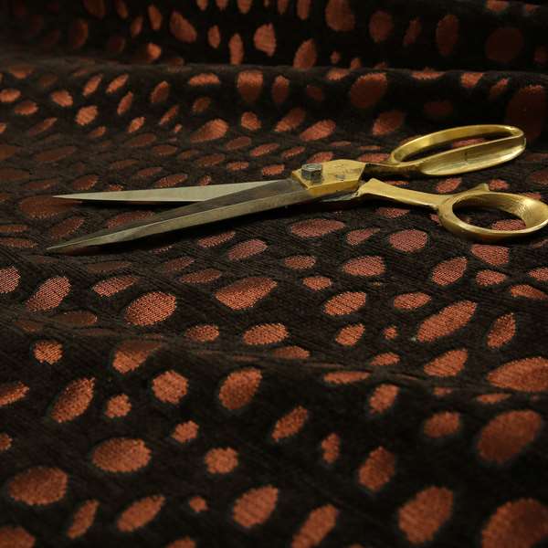 Vegas Brown Bronze Shine Effect Leopard Spots Pattern Soft Chenille Upholstery Fabric JO-60 - Made To Measure Curtains