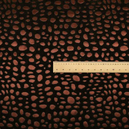 Vegas Brown Bronze Shine Effect Leopard Spots Pattern Soft Chenille Upholstery Fabric JO-60 - Made To Measure Curtains