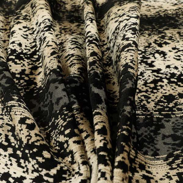 Ziani Designer Abstract Pattern Velvet Soft Pattern In Black Colour JO-600 - Roman Blinds