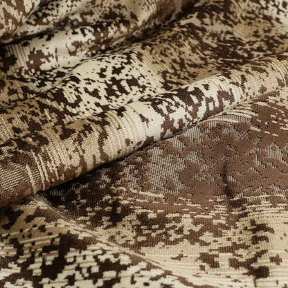 Ziani Designer Abstract Pattern Velvet Soft Pattern In Brown Colour JO-601 - Roman Blinds