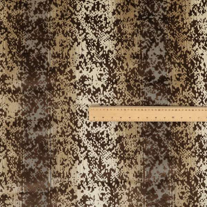 Ziani Designer Abstract Pattern Velvet Soft Pattern In Brown Colour JO-601 - Made To Measure Curtains