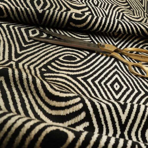 Ziani Designer Pattern Velvet Soft Pattern In Black Colour JO-602 - Made To Measure Curtains