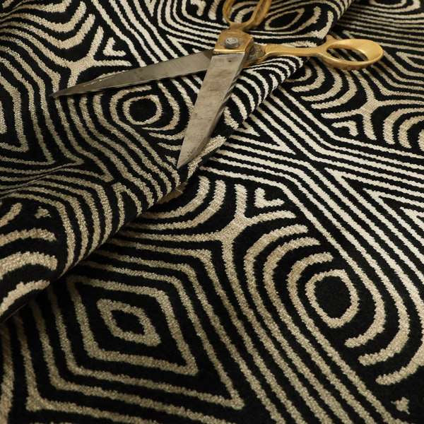 Ziani Designer Pattern Velvet Soft Pattern In Black Colour JO-602 - Made To Measure Curtains