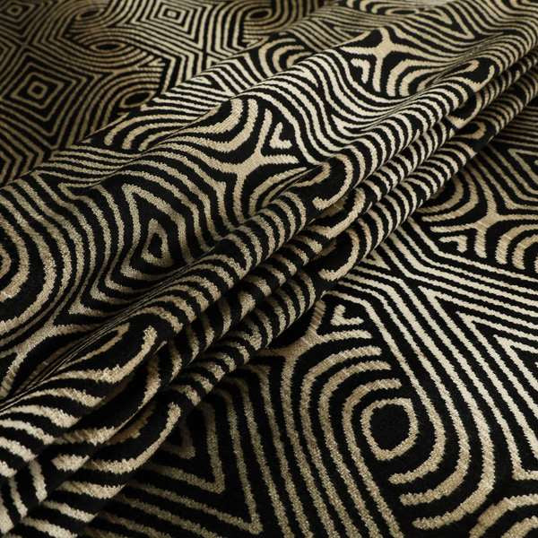 Ziani Designer Pattern Velvet Soft Pattern In Black Colour JO-602 - Made To Measure Curtains