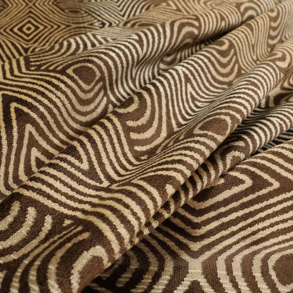 Ziani Designer Pattern Velvet Soft Pattern In Brown Colour JO-603 - Roman Blinds