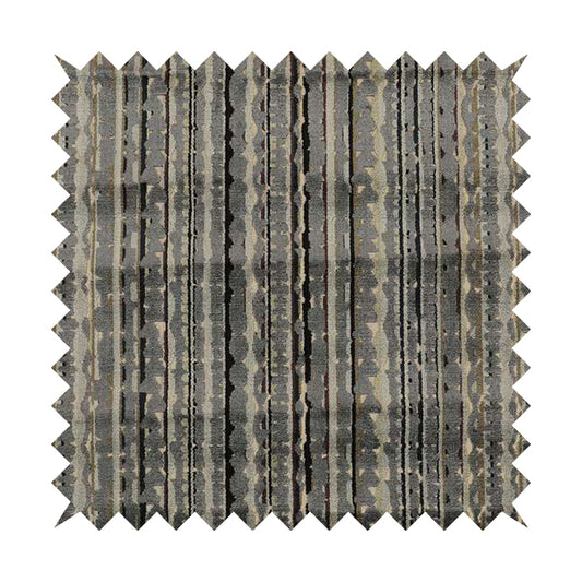 Ziani Modern Striped Geometric Pattern Velvet In Blue Colour JO-606