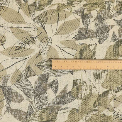 New Quality Jacquard Woven Floral Nature Inspired Pattern Green Beige Colours Upholstery Fabric JO-608 - Made To Measure Curtains