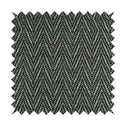 Lomasi Metallic Tones Fabric Black Silver Thin Chevron Striped Designer Furnishing Fabric JO-609 - Made To Measure Curtains