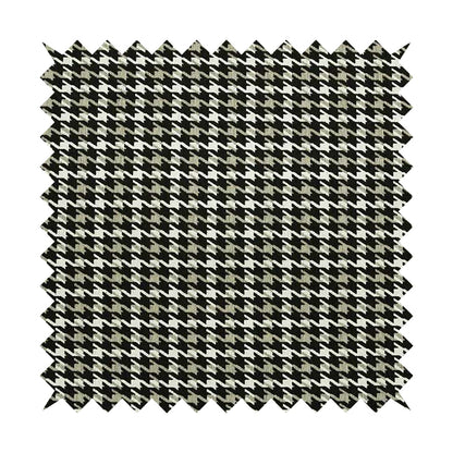 Boxer Houndstooth Pattern In Black Brown Cream Colour Woven Soft Chenille Upholstery Fabric JO-61 - Handmade Cushions