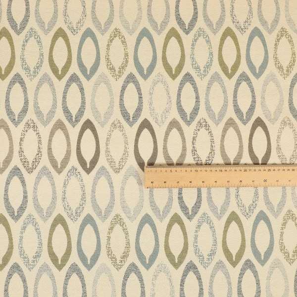 Soft Jacquard Woven Geometric Pattern Chenille Beige Colour Furnishing Upholstery Fabric JO-612 - Roman Blinds