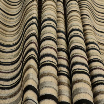 Ziani Modern Striped Pattern Velvet Grey Black Colour JO-614 - Made To Measure Curtains