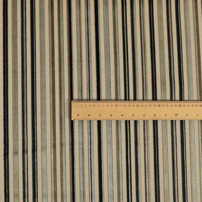 Ziani Modern Striped Pattern Velvet Grey Black Colour JO-614 - Made To Measure Curtains