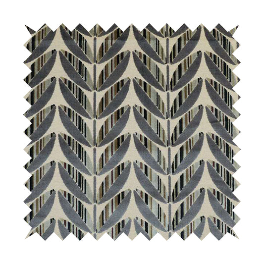 Ziani Modern Abstract Geometric Pattern Velvet Blue Colour JO-615