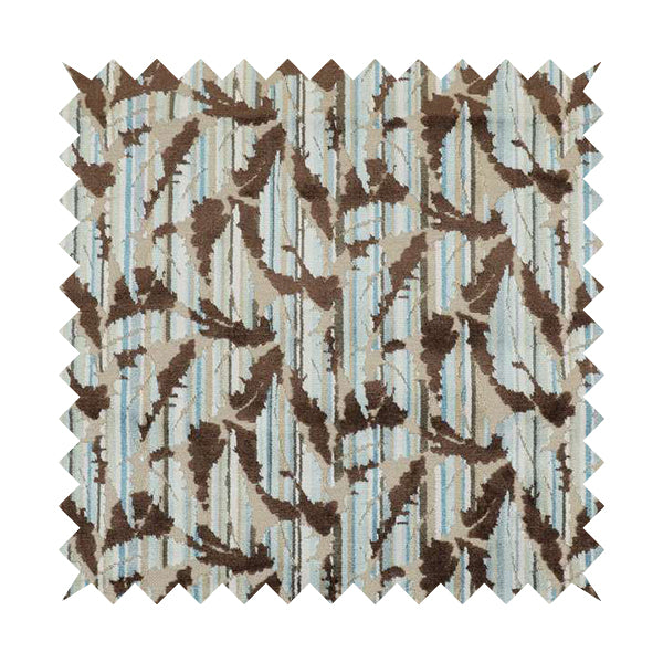 Ziani Modern Abstract Geometric Pattern Velvet In Brown Colour JO-616 - Made To Measure Curtains