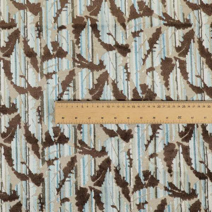 Ziani Modern Abstract Geometric Pattern Velvet In Brown Colour JO-616 - Made To Measure Curtains