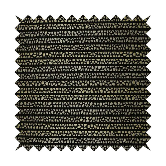 Hollywood Black and Gold Shine Effect Geometric Small Motif Pattern Soft Chenille Upholstery Fabric JO-62