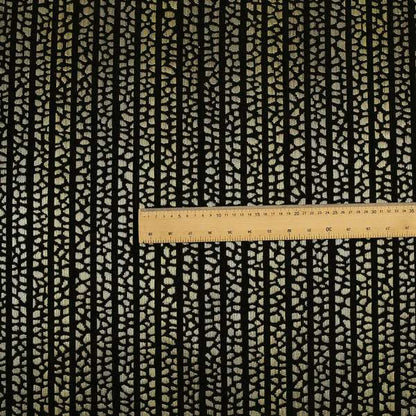 Hollywood Black and Gold Shine Effect Geometric Small Motif Pattern Soft Chenille Upholstery Fabric JO-62 - Made To Measure Curtains