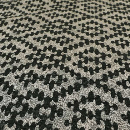 Lomasi Metallic Tones Fabric Black Silver Kilim Aztec Traditional Designer Furnishing Fabric JO-623 - Made To Measure Curtains