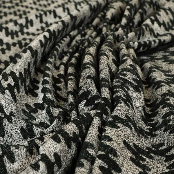 Lomasi Metallic Tones Fabric Black Silver Kilim Aztec Traditional Designer Furnishing Fabric JO-623