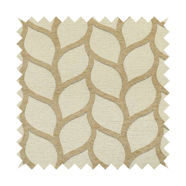 Soft Chenille Textured Brown Beige Leaf Pattern Upholstery Fabric JO-624 - Roman Blinds