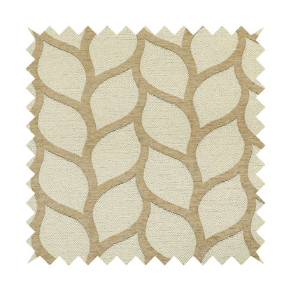 Soft Chenille Textured Brown Beige Leaf Pattern Upholstery Fabric JO-624 - Made To Measure Curtains