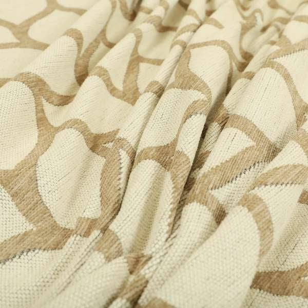 Soft Chenille Textured Brown Beige Leaf Pattern Upholstery Fabric JO-624 - Made To Measure Curtains