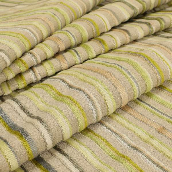 Ziani Modern Striped Pattern Velvet Green Colour JO-625 - Made To Measure Curtains