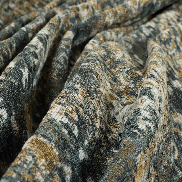 Abstract Camouflage Pattern Blue Colour Chenille Upholstery Fabric JO-629 - Roman Blinds