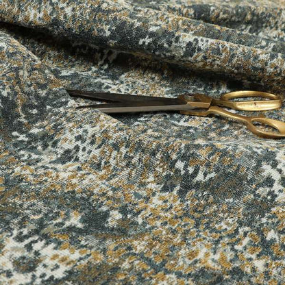 Abstract Camouflage Pattern Blue Colour Chenille Upholstery Fabric JO-629 - Made To Measure Curtains