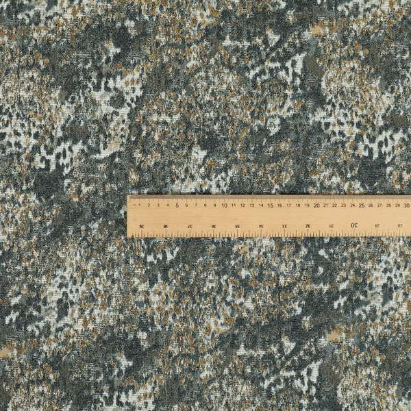 Abstract Camouflage Pattern Blue Colour Chenille Upholstery Fabric JO-629 - Roman Blinds