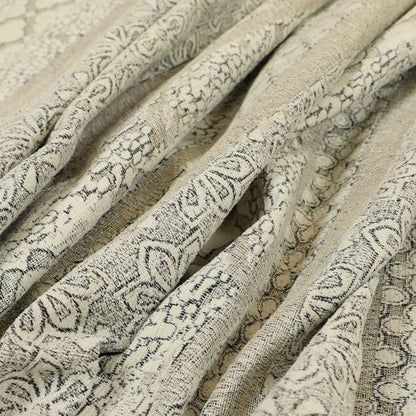 Waterperry Collection Beige Silver Colour Abstract Modern Pattern Soft Chenille Upholstery Fabric JO-631 - Roman Blinds