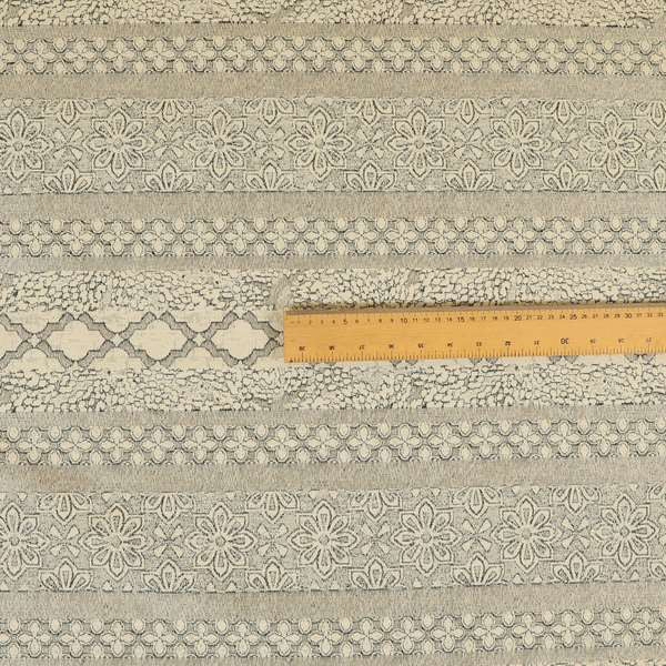 Waterperry Collection Beige Silver Colour Abstract Modern Pattern Soft Chenille Upholstery Fabric JO-631 - Roman Blinds