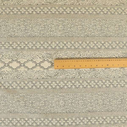 Waterperry Collection Beige Silver Colour Abstract Modern Pattern Soft Chenille Upholstery Fabric JO-631 - Roman Blinds