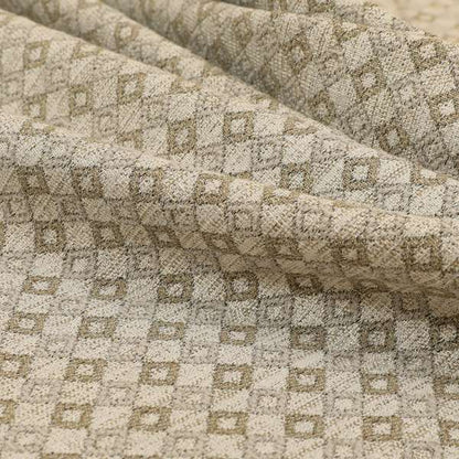 Atmosfera Quality Woven Small Geometric Pattern Grey Brown Colour Fabric JO-632