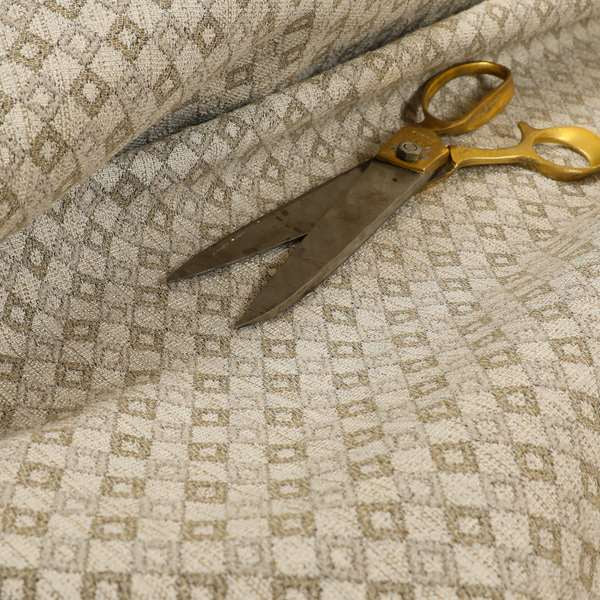 Atmosfera Quality Woven Small Geometric Pattern Grey Brown Colour Fabric JO-632 - Made To Measure Curtains