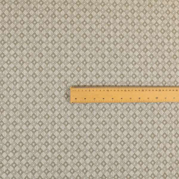 Atmosfera Quality Woven Small Geometric Pattern Grey Brown Colour Fabric JO-632 - Roman Blinds