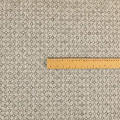 Atmosfera Quality Woven Small Geometric Pattern Grey Brown Colour Fabric JO-632 - Roman Blinds